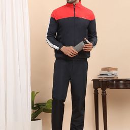 Sweet Dreams Men Mock Collar Long Sleeves Colour-Blocked Tracksuits-picture-21