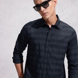 WROGN Striped Pure Cotton Casual Shirt-image-13