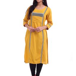 Inara Robes Women Mustard Kurtas-image-95