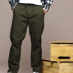 The Roadster Life Co. Men Checked Straight Fit Pure Cotton Chinos Trousers-image-99