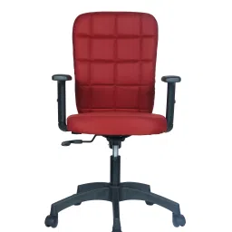 S J Corporation Emmy Medium Back Executive Cushion Chair With Adjustable Arms- Maroon-image-57