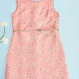Pantaloons Junior Kids Peach Cotton Printed Dress-picture-6
