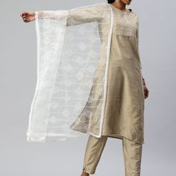 swatika Embroidered Net Dupatta With Thread Work image 3