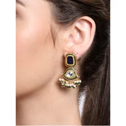AARSEE OFFICIAL 22KT Gold Plated Sapphire Blue Glow Earrings-picture-10