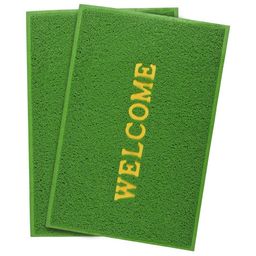 Aura 2-Pcs Green & Yellow Printed Anti Skid Doormat-14