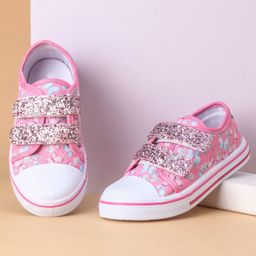 Cute Walk by Babyhug Casual Shoes With Velcro Closure Floral Print- Pink-picture-35