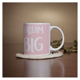 Right Gifting Ceramic Mug Dream Big Print Pink - 350 ml-image-14