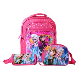Happile School Backpack With Sling Bag & Pencil Pouch Combo Pink- Height 16 Inches-image-28