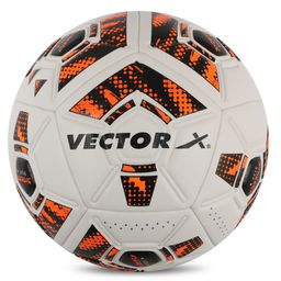 VECTOR X Synergy Thermo Fusion PU Embossed Football For Training and Match (White-Orange) Size-5-92