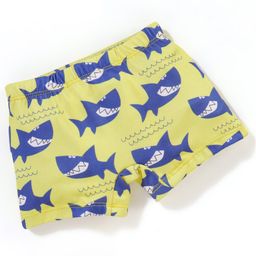 Babyhug Above Knee Length Shark Print Swimming Trunk - Yellow-image-91