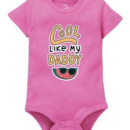 Zeezeezoo Half Sleeves Fathers Day Theme Cool Like My Dad Printed Onesie - Pink-image-25