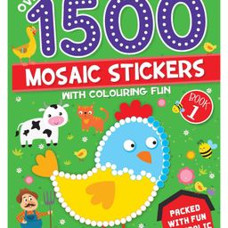 1500 Mosaic Stickers Book 1 with Colouring Fun Sticker Book - English-22