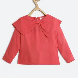 Chuppan Chupai Rayon Full Sleeves Bow Detailed Top - Coral-picture-29