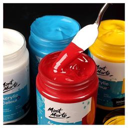 Mont Marte Acrylic Colour Paint 300ml - Brilliant Red-17