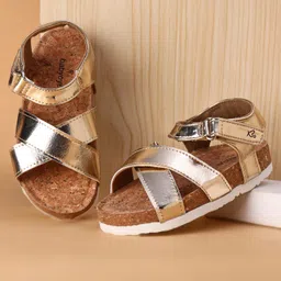 Babyoye Velcro Closure Sandals - Golden-picture-26
