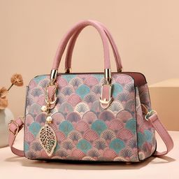 SYGA Women Stylish Tote Bag with Contrasting Colors Medium Capacity Daily Shoulder Handbag(Flower Pink)-image-16