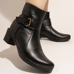 Shoetopia Solid Boots - Black-image-70
