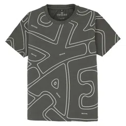 Status Quo Boys Typography Printed Raw Edge T-shirt-image-81