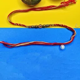 ORANGENYSHA Set Of 6 Artificial Beaded Cotton Thread Rakhis image 2