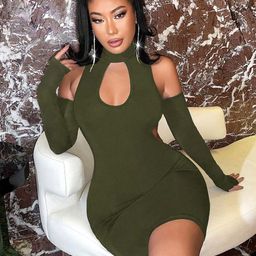 Stylecast X Slyck Women Cold-Shoulder Bodycon Mini Dress-image-0
