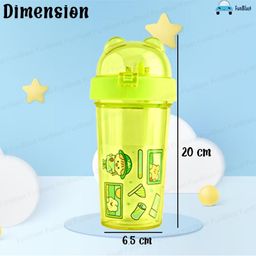 FunBlast Two Partition Sipper Bottle with Straw  420 ML (Green Color) image 3
