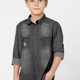 FABFARM Boys Standard Opaque Casual Shirt-image-4