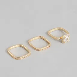 DressBerry Women Set of 3 Stone-Studded Finger Ring-26