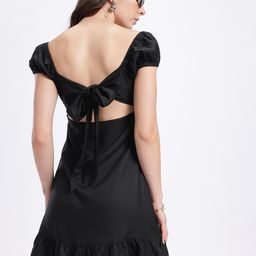 glitchez Puff Sleeve Empire Mini Dress-image-6