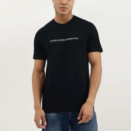 United Colors Of Benetton Black Cotton Relaxed Fit Printed T-Shirt-picture-46