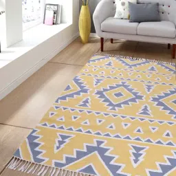 Pequra Yellow & Blue Cotton Floor Covering Arka Rug-43
