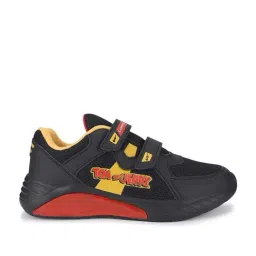 Campus Kids TOM V JR Black & Yellow Velcro Shoes-image-76