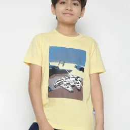 Lil Tomatoes Kids Light Yellow Printed T-Shirt-image-78