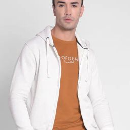 Crimsoune Club White Slim Fit Hooded Sweatshirt-image-107