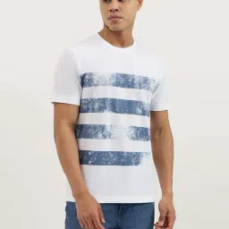 United Colors Of Benetton White Cotton Relaxed Fit Striped T-Shirt-picture-6