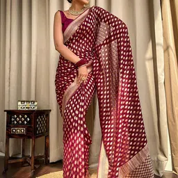 AMRUTKALA SAREES Ethnic Motifs Woven Design Zari Banarasi Saree-picture-19