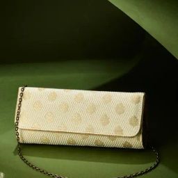 Fabindia Off White Textured Large Clutch-36