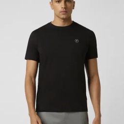 Van Heusen Black Cotton Slim Fit T-Shirt-image-50