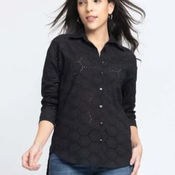 SHAYE Black Casual Shirt-image-50