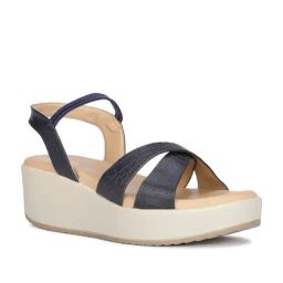 Bata Women's Xiomara Navy Cross Strap Wedges-image-86
