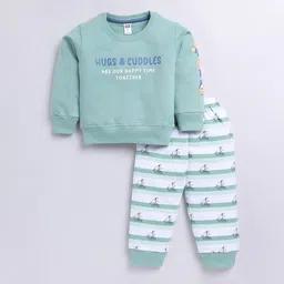 Nottie Planet Boys Printed Round Neck Sweatshirt With Joggers-46
