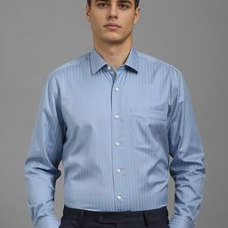 Luxure by Louis Philippe Men Classic Fit Vertical Striped Cotton Formal Shirt-image-44