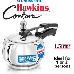 Hawkins Contura Stainless Steel Silver 1.5 L Pressure Cooker - Set of 1-11