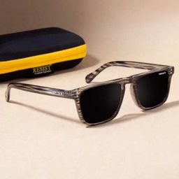 Resist Eyewear Black UV Protection Square Unisex Sunglasses-picture-4
