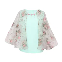 Cutecumber Kids Blue Floral Print Top-image-91