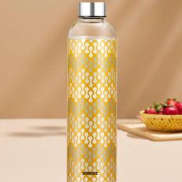 Borosil Artisan Series Vista Transparent Borosilicate Narrow Mouth Glass Bottle (1 L)-38