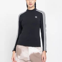 Adidas Originals Black Cotton Logo Print Sports T-Shirt-image-97