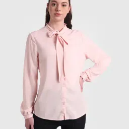 United Colors of Benetton Pink Bow-Tie Neck Shirt-picture-23