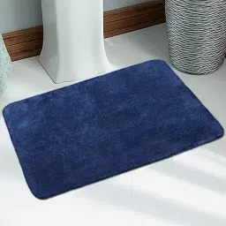 Saral Home Abstract Blue Cotton Anti-Skid Bath Mat-image-45