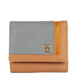 Baggit Tan Paneled Tri-Fold Wallet for Women-image-20