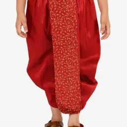 VASTRAMAY Kids Maroon Embroidered Dhoti-picture-9